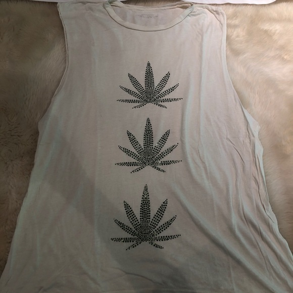 Tops - Weed Leaf Muscle Tee Tops - Weed Leaf Muscle Tee